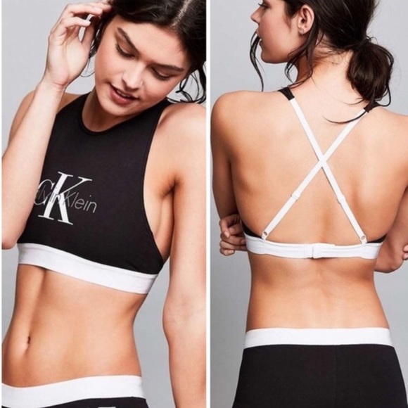calvin klein high neck sports bra